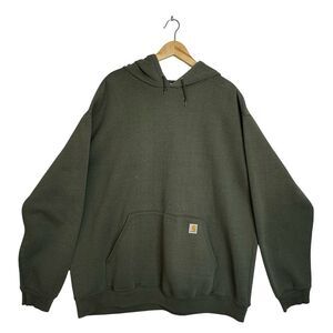 Carhartt Forest Green Faded Pullover Hoodie 90’s Thick Weave Size 3XL